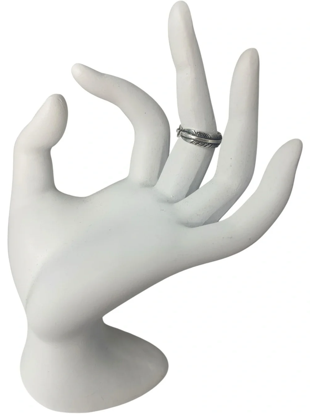 Chan Luu Carved Feather Open-Back Ring Silver
